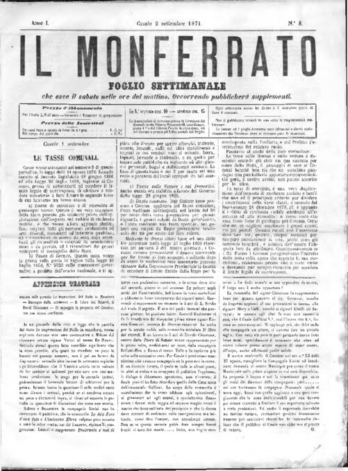Il Monferrato - Edizione 8 del 02/09/1871